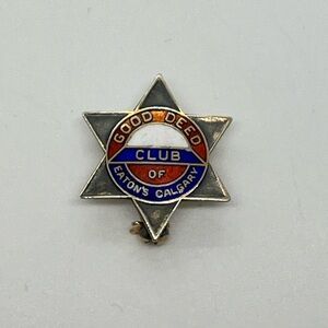 Vtg 925 Sterling Silver & Enamel Good Deed Club of Eatons Calgary Pin